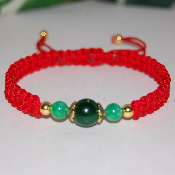 Jade Good Luck Bracelet,Lunar New Year Bracelet,Fung Shui Bracelet,Gift - Picture 2 of 2